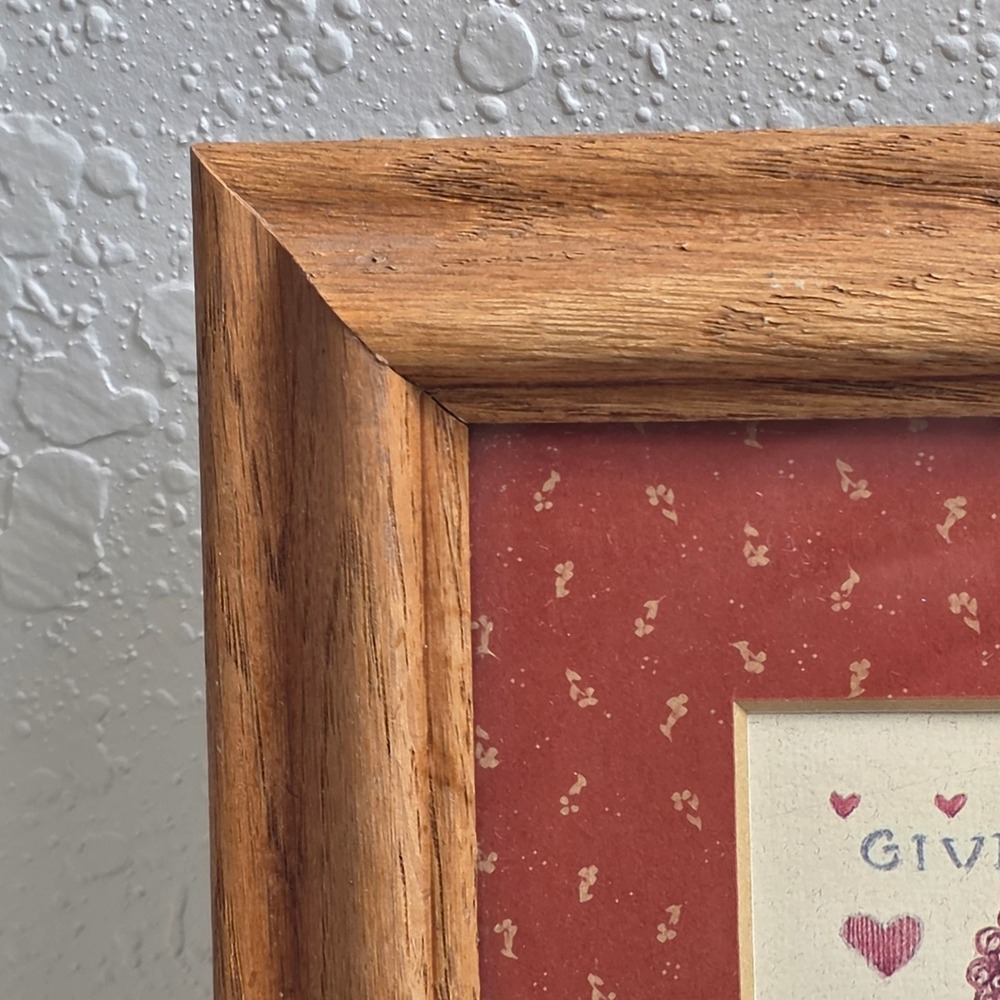 Vintage‎ Figi Graphics 'Give Love Gather Love' Wall Art Wood Framed Folk Art - Picture 2 of 9